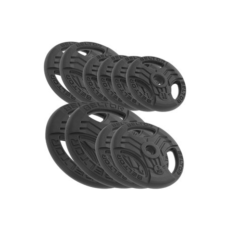 BELTOR ZESTAW 50KG OBCIĄŻENIE ŻELIWNE KIEROWNICA 31MM FASTGRIP