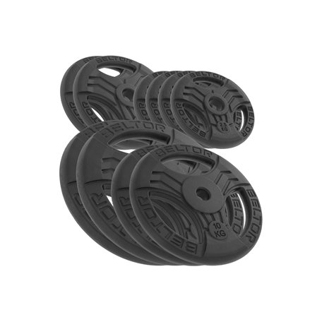 BELTOR ZESTAW 80KG OBCIĄŻENIE ŻELIWNE KIEROWNICA 51MM FASTGRIP