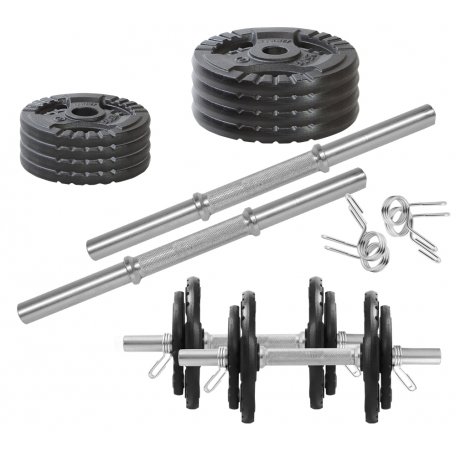 KAWMET HANTLE ŻELIWNE 2x10KG,gryfy+obciążenie zestaw 20kg