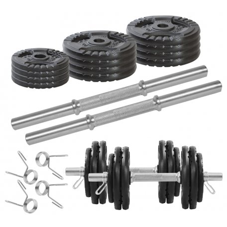 KAWMET HANTLE ŻELIWNE 2x15KG,gryfy+obciążenie zestaw 30kg