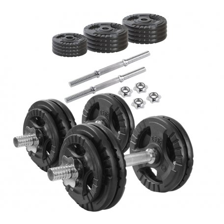 KAWMET HANTLE ŻELIWNE 2x15KG,gryfy+obciążenie zestaw 30kg