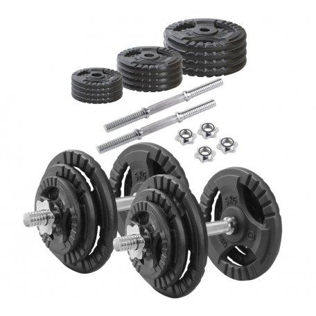 KAWMET HANTLE ŻELIWNE 2x20KG,gryfy+obciążenie zestaw 40kg