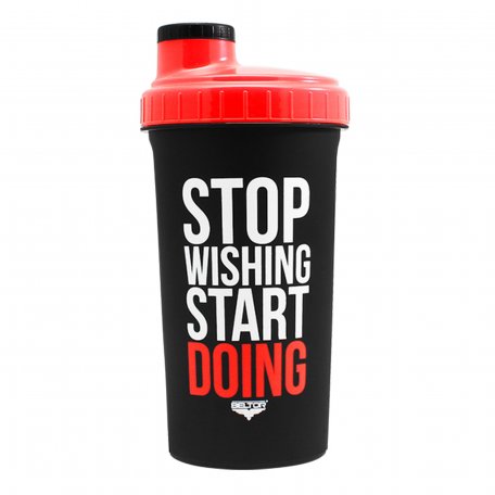 BELTOR SHAKER 700ML CZARNY CZERWONY "STOP WISHING START DOING"