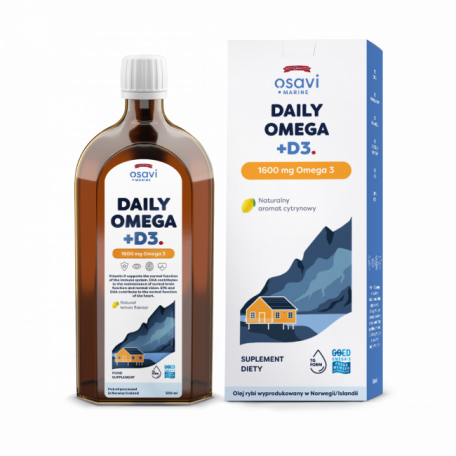 Osavi Daily Omega + D3 Marine, 1600mg Omega 3 Cytryna - 500 ml
