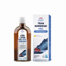 Osavi Tran Norweski + D3, 1000mg Omega 3 (Cytryna) - 250 ml.
