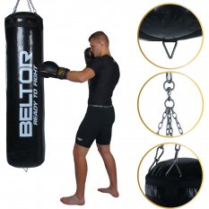 Beltor Treningowy worek bokserski do ćwiczeń wypełniony 150x40 cm + łańcuch
