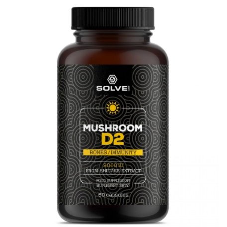 Solve Labs Witamina D2 z grzybów Shiitake 2000IU 60 kapsułek