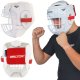 Beltor Kask karate z kratką skórzany KUMITE SHIRO-AKA ochraniacz głowy