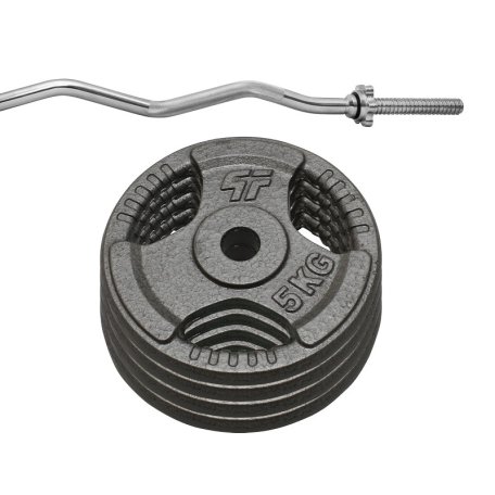 Platinum Fitness Zestaw 27KG Obciążenie Żeliwne 29mm + Gryf 28mm