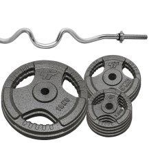 Platinum Fitness Zestaw 47KG Obciążenie Żeliwne 29mm + Gryf 28mm