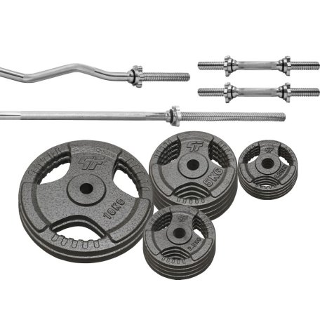 Platinum Fitness Zestaw 79KG Obciążenie Żeliwne 29mm + Gryf 28mm