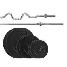 Platinum Fitness Zestaw 50kg obciążenie bitumiczne + gryf prosty 180cm