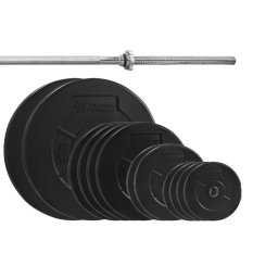 Platinum Fitness Zestaw 60kg obciążenie bitumiczne + gryf prosty 180cm