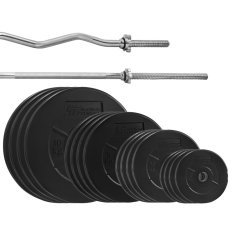 Platinum Fitness Zestaw 90kg obciążenie bitumiczne + 2 gryfy