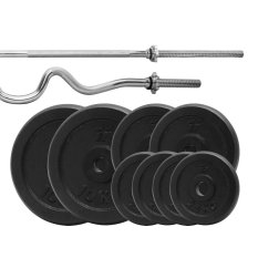 Platinum Fitness ZESTAW 56KG OBCIĄŻENIE ŻELIWNE 29MM + 2 GRYFY