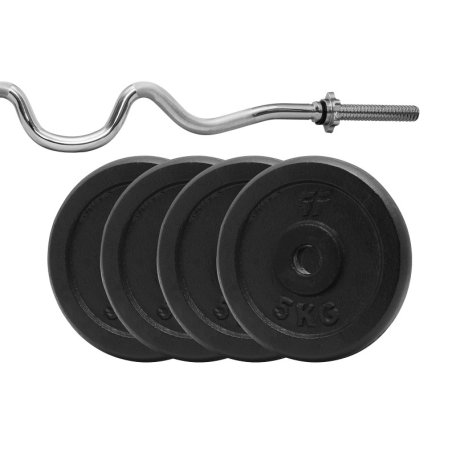 Platinum Fitness ZESTAW 26KG OBCIĄŻENIE ŻELIWNE 29MM + GRYF ŁAMANY