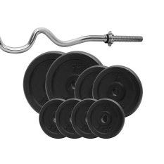 Platinum Fitness ZESTAW 46KG OBCIĄŻENIE ŻELIWNE 29MM + GRYF ŁAMANY