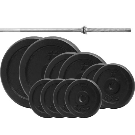 Platinum Fitness ZESTAW 90KG OBCIĄŻENIE ŻELIWNE 29MM + GRYF 180CM