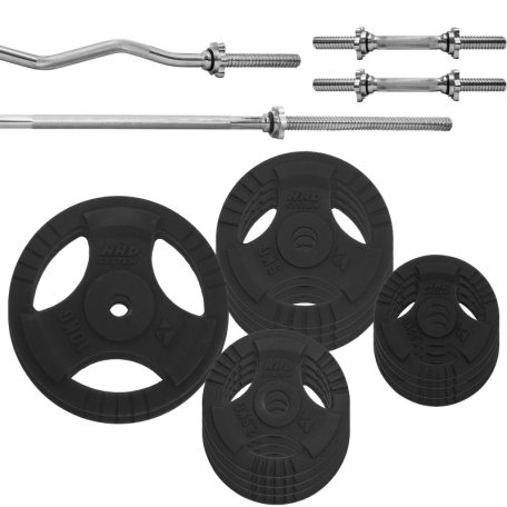 HRD System Zestaw 55 kg obciążenie żeliwne 29mm + 4x Gryf