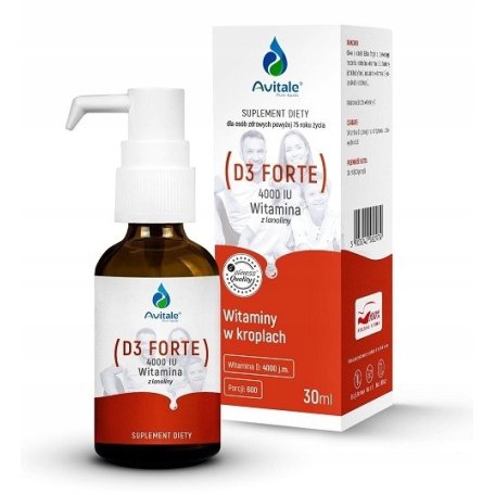Avitale Witamina D3 FORTE 4000, z lanoliny Olive, 30ml