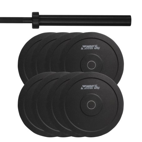 HRD System ZESTAW 60KG OBCIĄŻENIE OLIMPIJSKIE BUMPER + GRYF