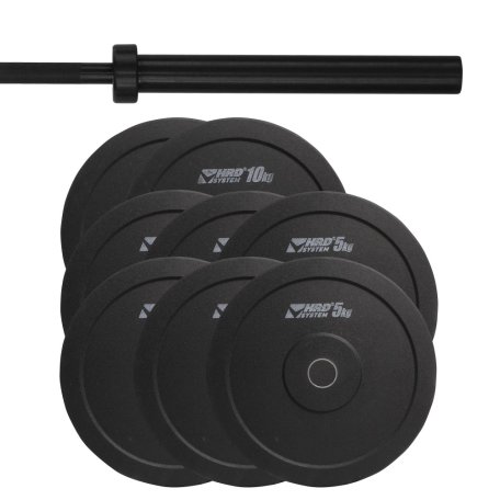 HRD System ZESTAW 70KG OBCIĄŻENIE OLIMPIJSKIE BUMPER + GRYF