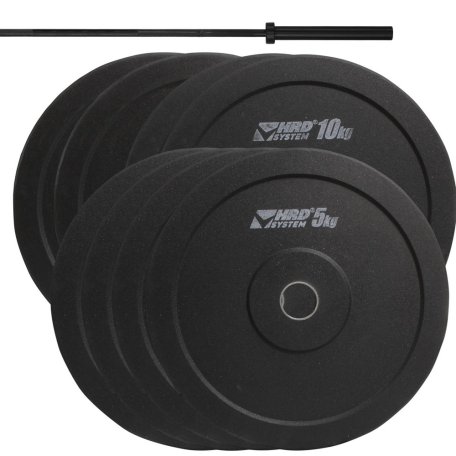 HRD System ZESTAW 100KG OBCIĄŻENIE OLIMPIJSKIE BUMPER + GRYF