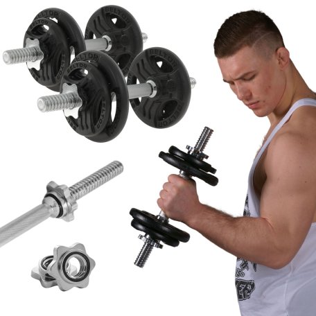 Beltor Regulowane hantle żeliwne 2x10kg + zaciski