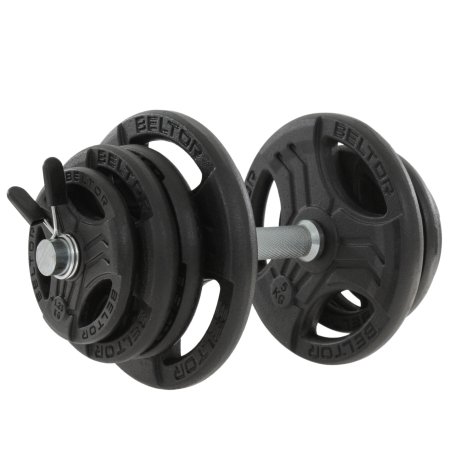 Beltor Regulowana hantla żeliwna 25kg + zaciski motylkowe