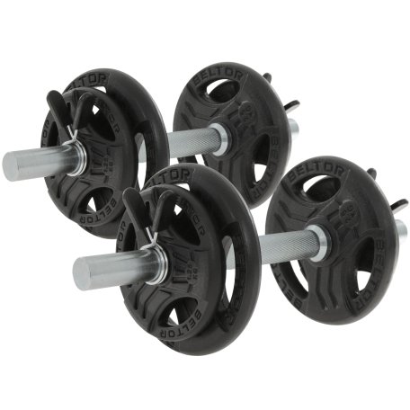 Beltor Regulowane hantle żeliwne 2x10kg + zaciski motylkowe