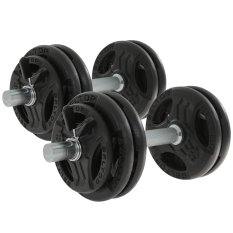 Regulowane hantle żeliwne 2x15kg + zaciski motylkowe czarne - Beltor