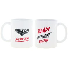 KUBEK BELTOR TEAM READY TO FIGHT LOGO BIAŁY PREZENT - Beltor