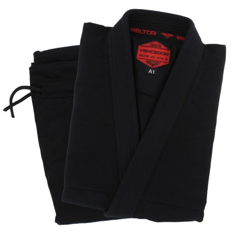 KIMONO BJJ GI VENCEDOR CZARNE JIU-JITSU 380g/m2 BELTOR