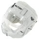 BELTOR KASK KARATE Z MASKĄ COMBAT SKÓRZANY OCHRANIACZ GŁOWY BIAŁY