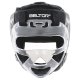 BELTOR KASK KARATE Z MASKĄ COMBAT SKÓRZANY OCHRANIACZ GŁOWY BIAŁY