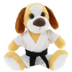 BELTOR Maskotka Karate PIES ciemny 35cm- Pluszowy Przyjaciel Każdego Karateki