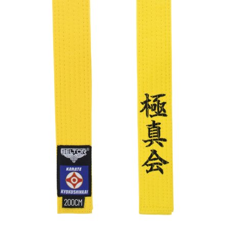BELTOR ŻÓŁTY PAS KARATE KYOKUSHINKAI Z HAFTEM DO KIMONA KARATEGI