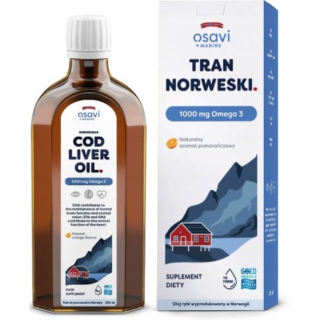 OSAVI TRAN NORWESKI 1000 mg OMEGA 3 250 ml POMARAŃCZA
