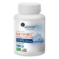 Aliness Krill Oil NKO Omega 3 1000 mg FORTE z Astaksantyną x 60 caps