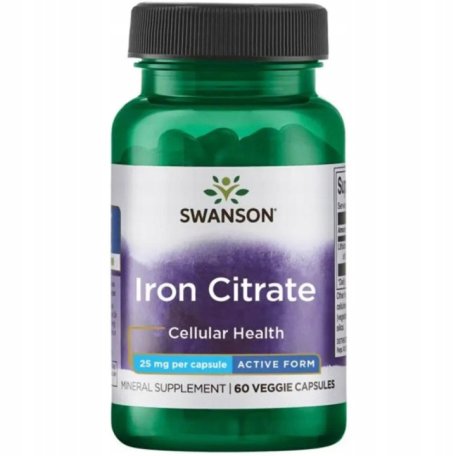 Swanson Cytrynian Żelaza 25 mg 60 kaps