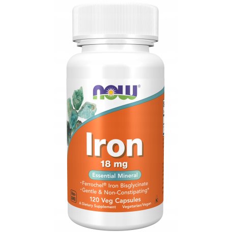 NOW Foods Iron Żelazo 18 mg 120 kaps