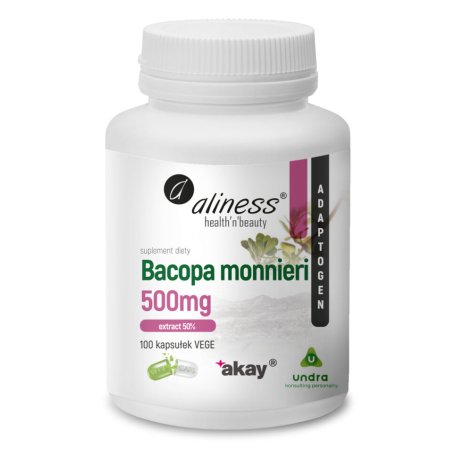 Aliness Bacopa Monnireni Exctract 50% 500mg x100 Vege Caps