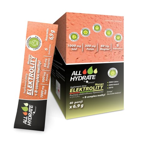 ALLHYDRATE ELEKTROLITY STICK MANGO + B COMPLEX METHYL 6,9 g. x 40 saszetek