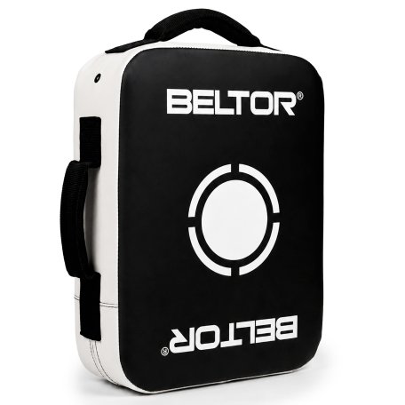 BELTOR OWALNA TARCZA TRENINGOWA DO KOPNIĘĆ MMA BOKS K1 KARATE 44x35 cm MEDIUM
