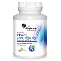 Aliness Maślan Sodu 550 mg Kwas masłowy 170 mg x 100 VEGE kaps