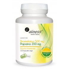Aliness Bromelaina 500mg Papaina 200 mg x 100 VEGE caps